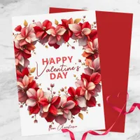 Romantic Floral Heart Wreath Valentine's Day Card