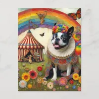 Boston Terrier Colorful Circus  Postcard