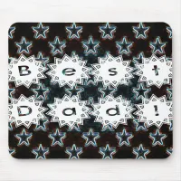 Best Dad with Neon Stars Mouse Pad