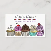 Personalized Bakery | Cute Whimsical Cupcakes Business Card