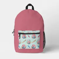 Back to School Elephant Pattern Printed Backpack