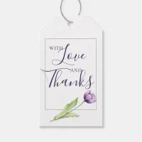 Minimalist Deep Purple Single Tulip Wedding Gift Tags