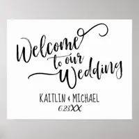 Brush Calligraphy Wedding Welcome Sign | Black