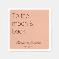 To The Moon & Back Pastel Peach Vintage Wedding Napkins