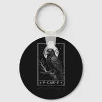 F-Caw-F Crow Card Funny Halloween Vintage Back Keychain