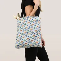 Green Yellow Blue Butterflies and Flowers Tote Bag