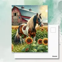 Keeping in Touch | Pretty Horse on Rustic Farm Postcard