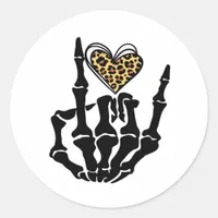 Skeleton Heart Hands Classic Classic Round Sticker