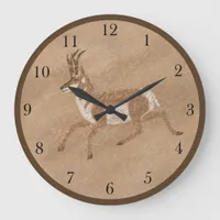 Southwest  Running Pronghorn Antelope Large Clock