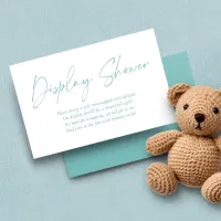 Modern Teal Handwritten Display Shower Enclosure Card