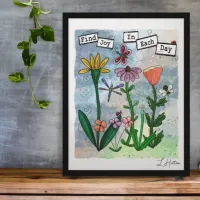 Flowers, Musical Notes and Joy Artwork Poster