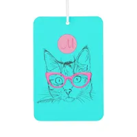 Cool Cat for Cat Lovers Girly Monogrammed Car Air Freshener