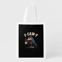 F Caw F Coffee Crow Gothic Raven Funny Halloween Grocery Bag