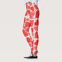 Red Hearts Fancy Pattern Leggings