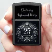 Silver Bliss: 25th Anniversary B Zippo Lighter