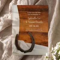 Horseshoe and Satin Western Wedding Save the Date