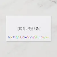 Colorful ABC Rainbow Crayons Kid's Handwriting Business Card