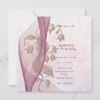 Elegant floral 70 th birthday invitation card 
