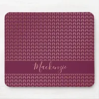 Girly Pink Rose Gold Foil Tribal Burgundy Boho Mouse Pad