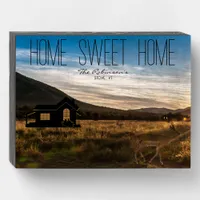 Home Sweet Home Mountains Sunset Wildlife Photo Wo Wooden Box Sign