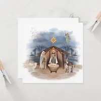 Religious Christmas Nativity Birth Jesus Baptism I Invitation