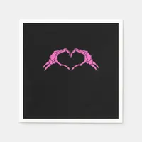 Skeleton Hands Heart Sign Retro Halloween Napkins
