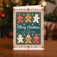Family Gingerbread Man Merry Christmas Holiday  Card