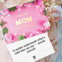 Pink Floral Foil Mother's Day Greeting Card