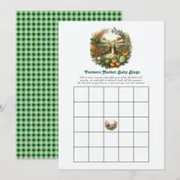 Rustic Farmers Market Baby Shower Bingo Game Invitation