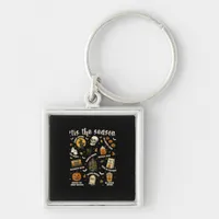 Tis Season Santa Hat Retro Vintage  Keychain