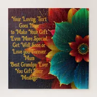 Beautiful Yellow & Pink Bloom Custom Gift Message Jigsaw Puzzle