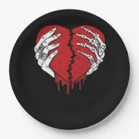 Skeleton Hands Hearts Classic Trending Style Paper Plates