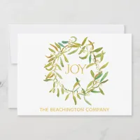 *~* JOY Wreath Corporate Business  Holiday Card