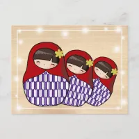 Japanese Style Matryoshka Postcard