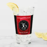 Elegant 36th Rose Wedding Anniversary Celebration Glass