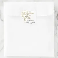 Gold Snowflake Winter Wedding Thank You Favor Tag