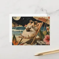 Surreal Hamster on Vacation Collage Postcard