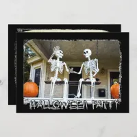 Personalized Skeletons Halloween Party  Invitation