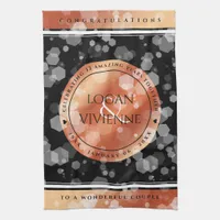 Elegant 8th 32nd Bronze Wedding Anniversary Kitchen Towel