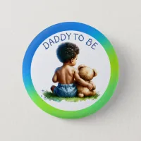  Baby Boy of color Dad to be Baby Shower  Button