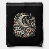 Aesthetic Retro Goblincore And Cottagecore Mushroo Drawstring Bag