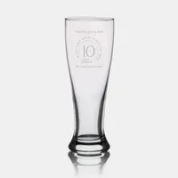 Elegant 10th Year School College Class Reunion Pilsner Glass