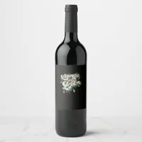 Let's Get Lit - Funny Drinking Christmas Light Gra Wine Label