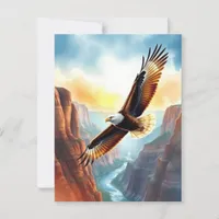 Just Saying Hi  | Eagle Soaring over Canyon Postcard