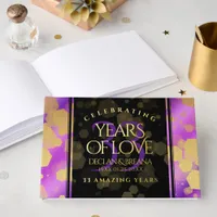 Elegant 33rd Amethyst Wedding Anniversary Foil Guest Book