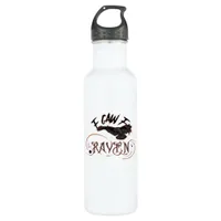 I Caw The Raven Gothic Art Horror Classic Retro Stainless Steel Water Bottle