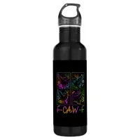 Raven F-Caw-F Colorful Neon Goth Bird Funny  Stainless Steel Water Bottle