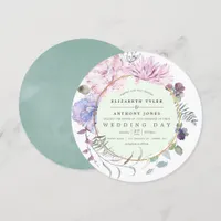 Blush and Mint Floral Geometric Wedding Invitation