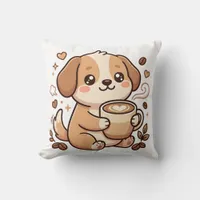 Cute Dog Latte Heart Hug Pillow