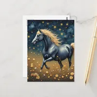 Beautiful Year of the Horse in meadow  Postcard
